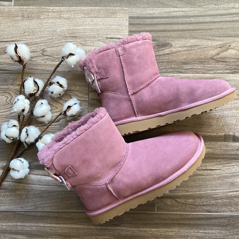 🌿UGG🌿MINI BAILEY BOW SPLATTER BOOTS - Picture 10 of 16